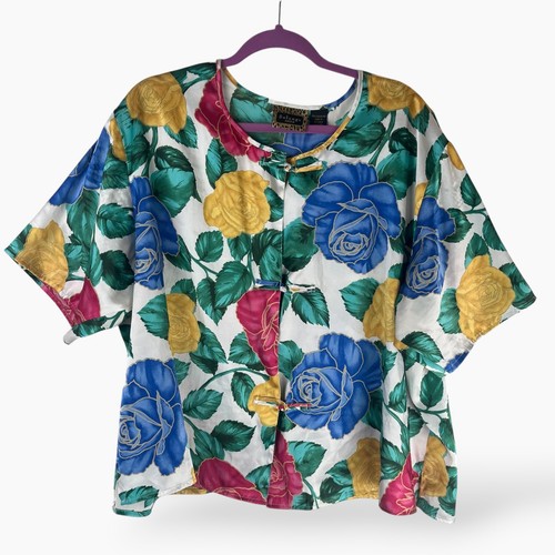 Solange satin floral rose - satin,