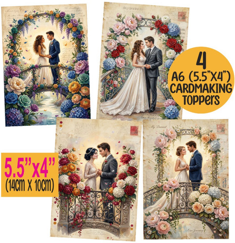 Wedding card toppers floral - wedding,