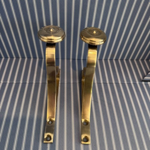 Pair vintage brass curtain - pair,