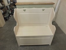 1M PAINTED MONKS BENCH- SETTLE- PEW-SEAT STORAGE- F&B ARCHIVE-CHOICE OF COLOURS