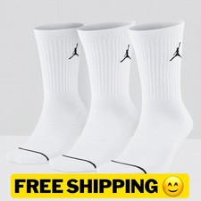 Air Jordan Everyday Max Dri-Fit Crew Socks Men Large 3 Pairs 3 Colors - White 