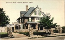 Residence of Dr Gleason Wareham Mass Postcard c1907-1909