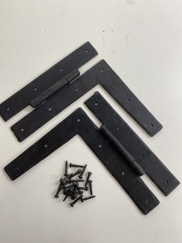 Black waxed hinges pair - black,