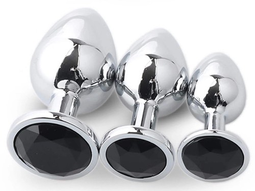3pc metal butt plug - 3pc,