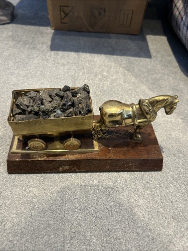 Old vintage brass shire horse - vintage,