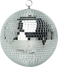 Silver Mirror Ball 250mm 10" inch Disco Glitter 