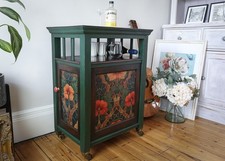 Dark Green Wooden Art Deco Bar