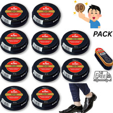 Kiwi Polish- Renews Protects Black Leather 40g & Free Shoe Shine Brush -10 pack