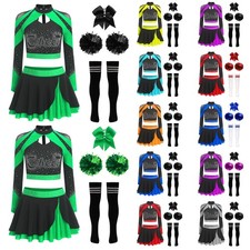 UK Women Cheer leader Costume Cheerleading Cheer Uniform for Halloween Dress Up