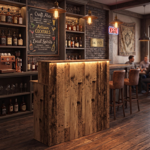 Led home bar rustic - home,