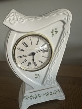 Vintage Royal Tara Fine Porcelain Celtic Harp Clock Handmade  in Galway Ireland