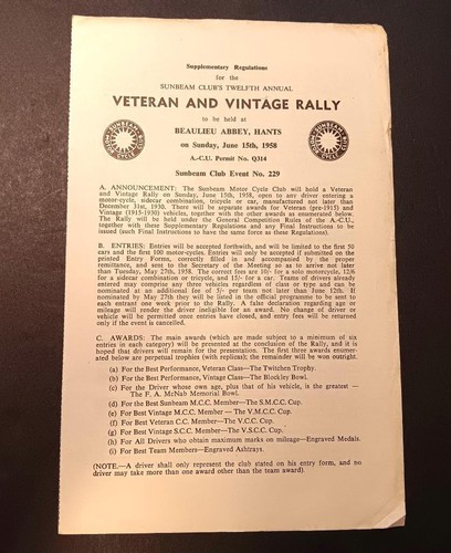 The sunbeam motor cycle club - motor,