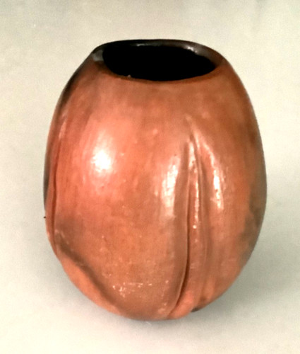 Round ribbed pottery vessel - round,