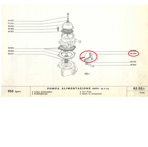 Original fuel pump lever fiat - fuel,