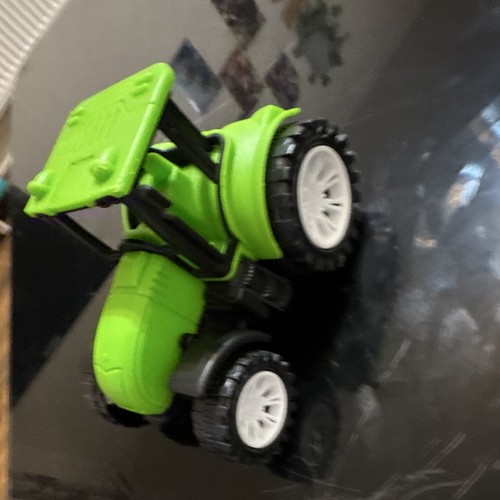 Green plastic toy tractor farm - plastic,