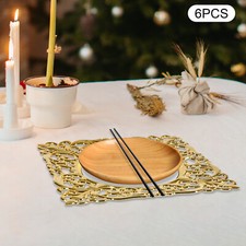 6*Dinner Plates Gold Charger