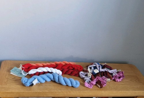 Vintage yarn embroidery lot - &,