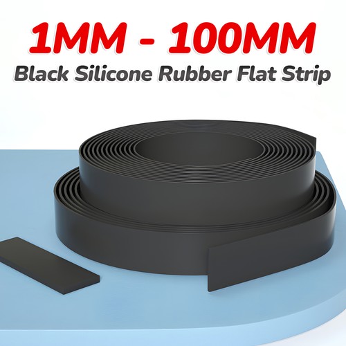 Black silicone rubber flat - rubber,