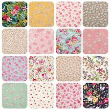FLORAL COTTON FABRIC Rose & Hubble Vintage Roses Ditsy Flower POPLIN MATERIAL
