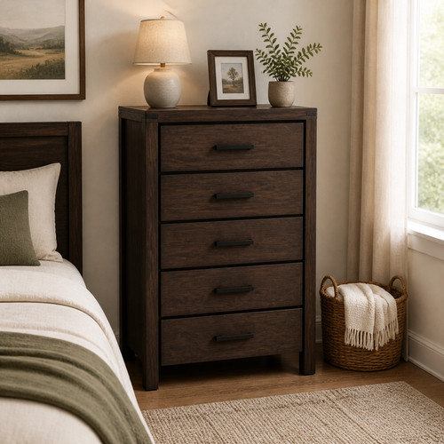 Nordic drawer chest dark - 5-drawer, chest,