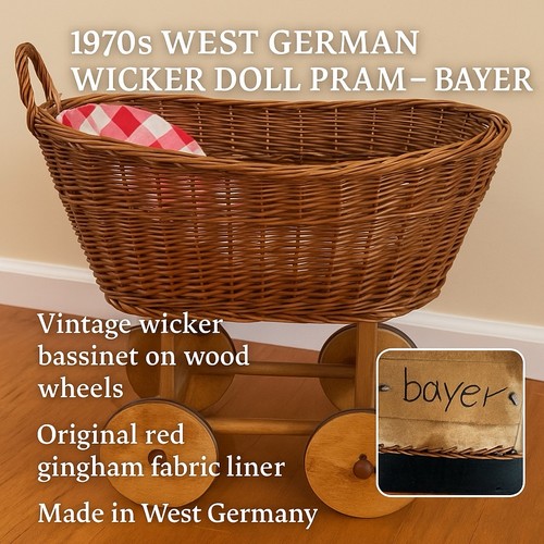 Vintage wicker doll pram - 🧺,