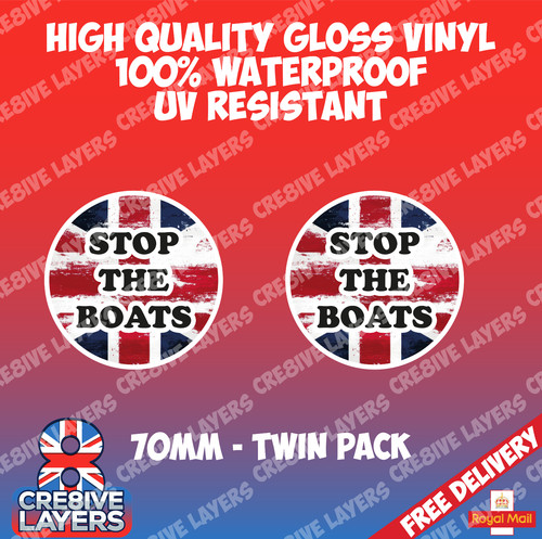 Stop the boats sticker - stop,