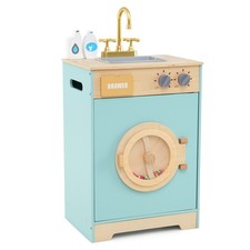 Wooden Kids Washer Playset Toy Washing Machine with Hand Sanitizer