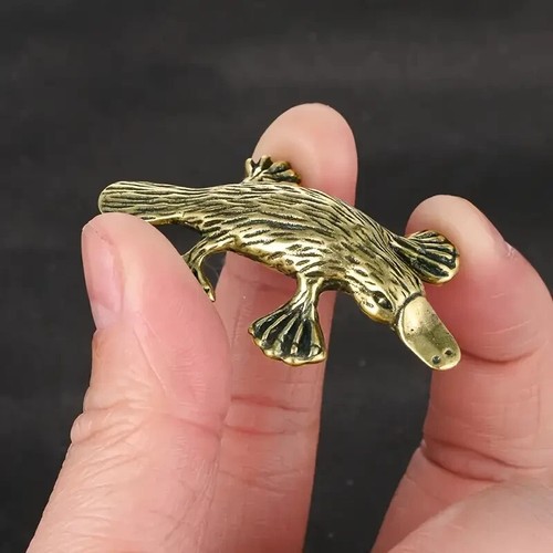 Small brass platypus animal - small,