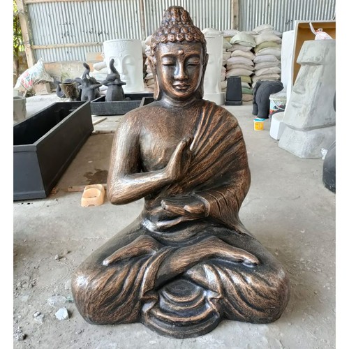 Large antique gold buddha - gold,