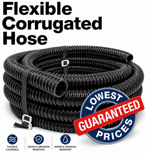 Black corrugated flexible pond - black,