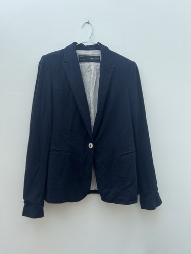 Zara women navy blue blazer - navy,