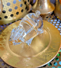 Vintage Wedgwood Blown Glass Clear Pig Figurine Paperweight