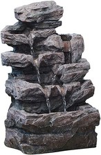 Serenity Cascading Rockfall Water feature Self Contained LED Lights 45.5cm Tall