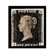 1840 1d  Black SG 2 J.L.  A