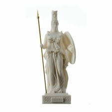 Athena Alabaster Statue Greek Goddess of wisdom, handicraft, and war 10.2"