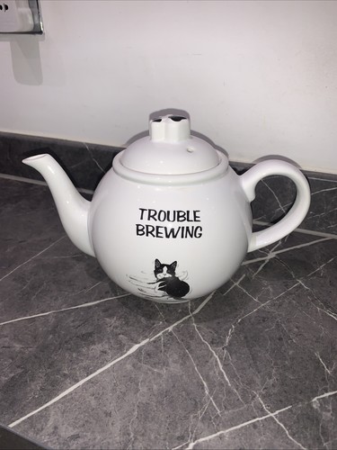 Felix cat white black teapot - felix,
