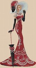 Elegant Lady Cross stitch chart  Elegant Lady 156b  Flowerpower37-uk