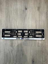1X BMW Mpower Msport Number Plate Holder Surround Frame Authentic Silver