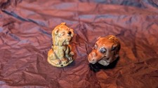 2 Vintage 1965 Wade Whimsies ( Flintstone Range): Sabre Toothed Tiger And Rhino