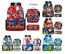 Super Mario Bros Movie Game Kids School Backpack Cooler Lunch Bag Pen Bag Lot