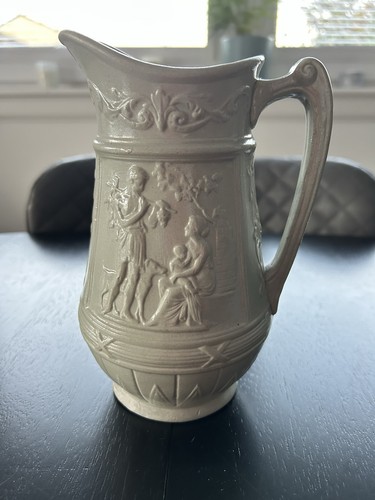 Grey parian ware style jug - parian,