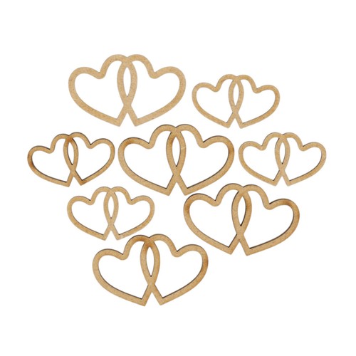 Wooden hollow double - heart, s2