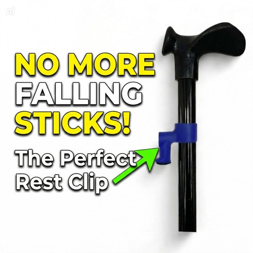 Walking stick clip table - clip-on,