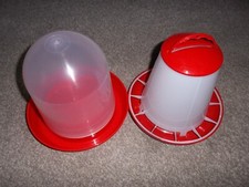 1.5LTR DRINKER & 1KG FEEDER FOR CAGE & AVIARY BIRDS. QUAIL , POULTRY