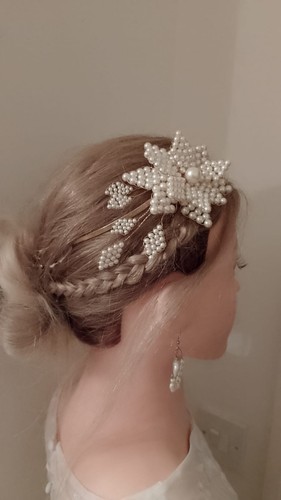 Beautiful bridal side - side, tiara