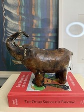 1960s Spain Leather Elephant Dimitri Omersa Sculpture for Valenti