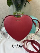 NWT Furla Cabernet Red Leather Lilli Heart Crossbody Bag - Retail $258