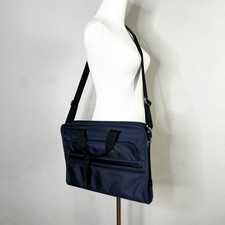 Tumi Navy Blue Nylon Laptop Briefcase Crossbody Bag Business Commuter Travel