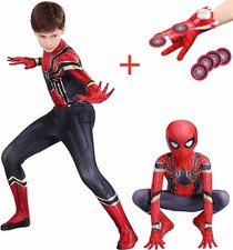 Boys Spiderman Costume Set Web Shooter Kids Halloween Party Fancy Dress Outfit