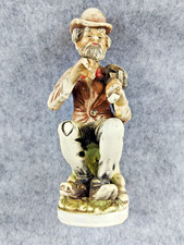 Vintage Italian Style Porcelain Figurine Man Sitting Playing A Violin Sku K48